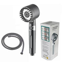 HKM-851795 Adjustable 4-Function Handheld Shower Head with Massage Brush and Pressurized Spray