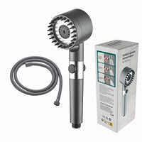 HKM-851795 Adjustable 4-Function Handheld Shower Head with Massage Brush and Pressurized Spray