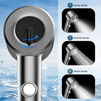 HKM-851795 Adjustable 4-Function Handheld Shower Head with Massage Brush and Pressurized Spray