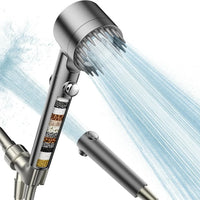 HKM-851795 Adjustable 4-Function Handheld Shower Head with Massage Brush and Pressurized Spray