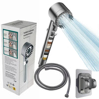 HKM-851795 Adjustable 4-Function Handheld Shower Head with Massage Brush and Pressurized Spray