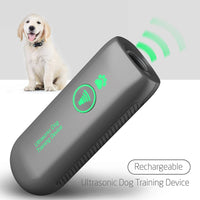 HKM-8518205 Portable Ultrasonic Bark Control Handheld Device for Dogs - Gray Plastic Training Tool