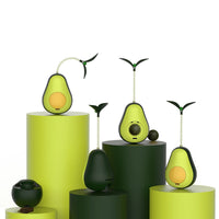 HKM-8518717 Avocado-Shaped Multifunctional Food Dispenser Cat Toy in Silicone