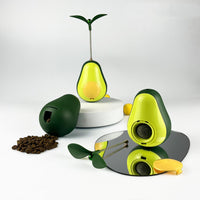 HKM-8518717 Avocado-Shaped Multifunctional Food Dispenser Cat Toy in Silicone