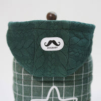 HKM-8519357 Cotton Two-Legged Dog Coat for Small Dogs in Green and Gray