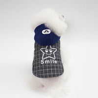 HKM-8519357 Cotton Two-Legged Dog Coat for Small Dogs in Green and Gray