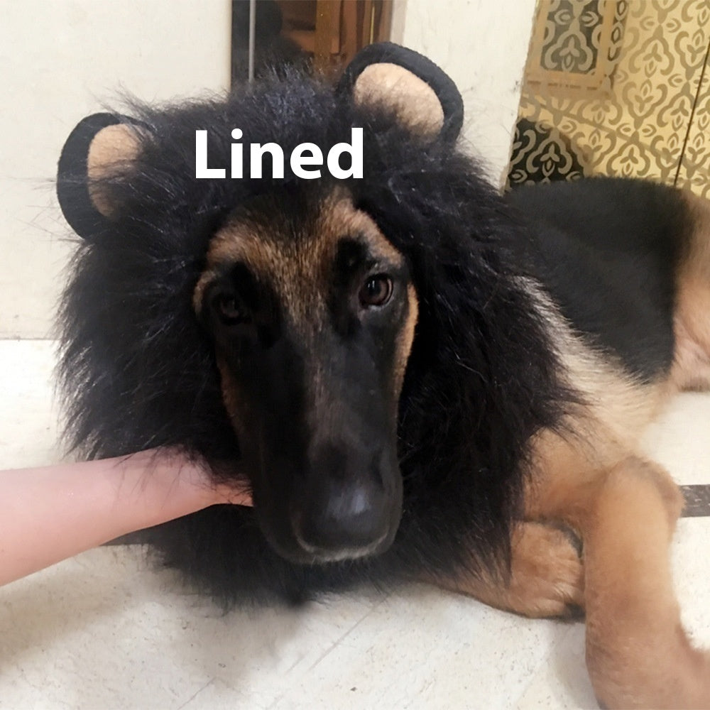 HKM-8519741 Light Brown and Red Brown Lion Head Cover for Dogs in Sizes S, M, L with Adjustable Neck Band