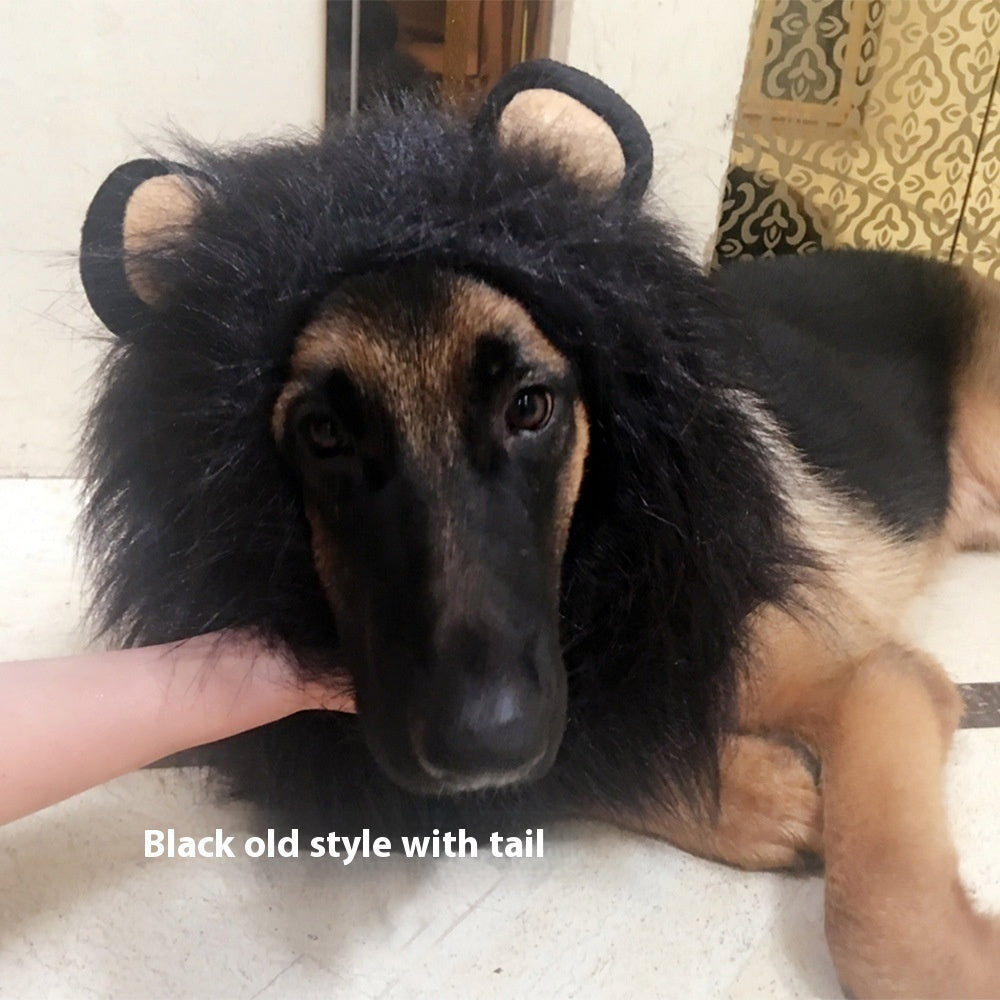 HKM-8519741 Light Brown and Red Brown Lion Head Cover for Dogs in Sizes S, M, L with Adjustable Neck Band
