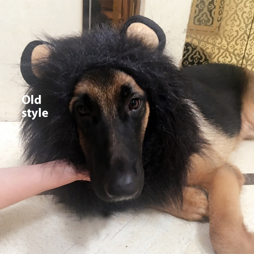 HKM-8519741 Light Brown and Red Brown Lion Head Cover for Dogs in Sizes S, M, L with Adjustable Neck Band