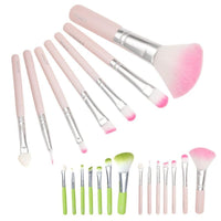 HKM-851987 7-Piece Makeup Brush Set with Wooden Handles and Corrugated Nylon Wool Bristles