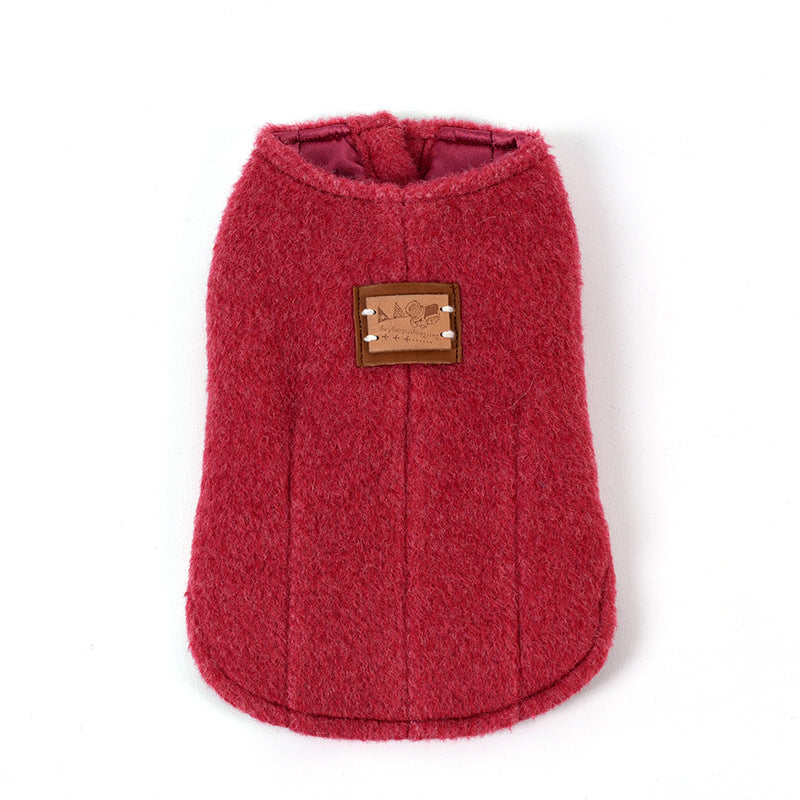 HKM-8519997 Cotton Cashmere Vest for Small Dogs in Yellow, Blue, and Red - Autumn/Winter Collection