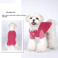 HKM-8519997 Cotton Cashmere Vest for Small Dogs in Yellow, Blue, and Red - Autumn/Winter Collection