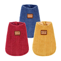 HKM-8519997 Cotton Cashmere Vest for Small Dogs in Yellow, Blue, and Red - Autumn/Winter Collection