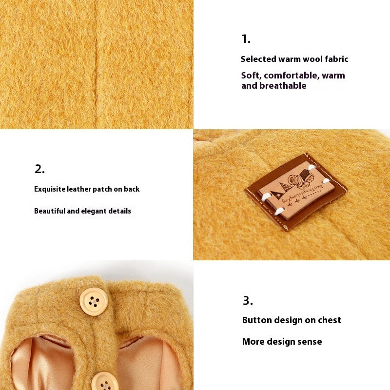 HKM-8519997 Cotton Cashmere Vest for Small Dogs in Yellow, Blue, and Red - Autumn/Winter Collection