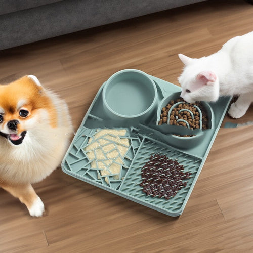 HKM-8520893 Silicone Pet Slow Feeder Mat with Strong Suction Cups for Cats - Available in Multiple Colors