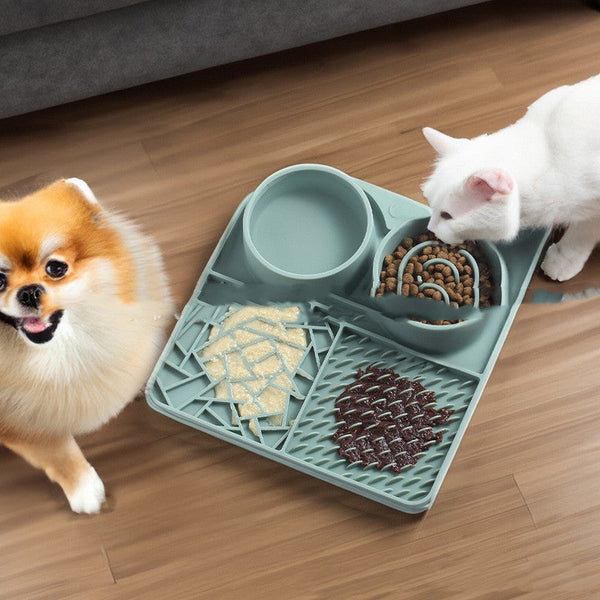 HKM-8520893 Silicone Pet Slow Feeder Mat with Strong Suction Cups for Cats - Available in Multiple Colors