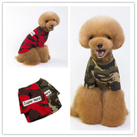 HKM-8521277 Camouflage Raglan T-Shirt for Pets - Soft Cotton Blend, Spring/Summer Wear