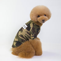 HKM-8521277 Camouflage Raglan T-Shirt for Pets - Soft Cotton Blend, Spring/Summer Wear