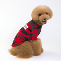 HKM-8521277 Camouflage Raglan T-Shirt for Pets - Soft Cotton Blend, Spring/Summer Wear