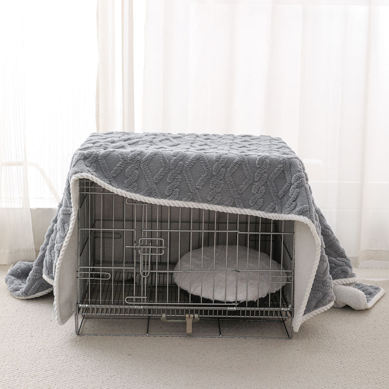 HKM-8521533 Thick Warm Waterproof Plush Blanket for Dogs and Cats - Soft Cozy Winter Throw, Machine Washable, Multiple Sizes Available
