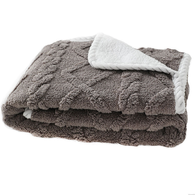 HKM-8521533 Thick Warm Waterproof Plush Blanket for Dogs and Cats - Soft Cozy Winter Throw, Machine Washable, Multiple Sizes Available