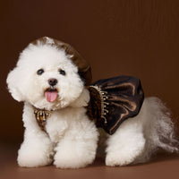 HKM-8522301 Autumn Leopard Print Dress for Dogs - Casual Polyester Skirt, Multiple Sizes Available