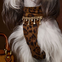 HKM-8522301 Autumn Leopard Print Dress for Dogs - Casual Polyester Skirt, Multiple Sizes Available