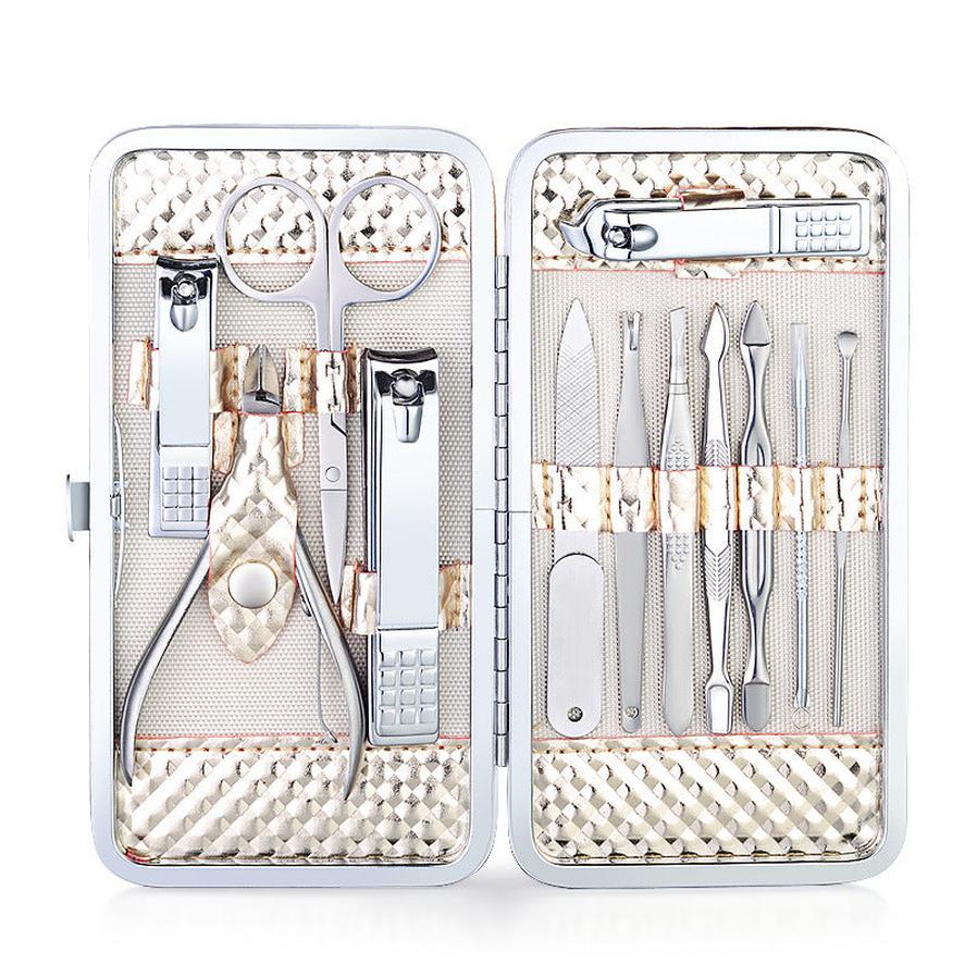 HKM-852243 12-Piece Stainless Steel Manicure Set for Beauty Care and Grooming