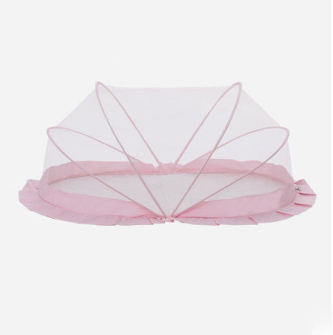 HKM-852243 Foldable Mosquito Net for Baby Crib - Insect-Proof Cover for Newborns in Pink and Blue