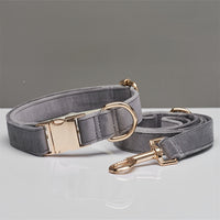 HKM-8522685 Durable Solid Color Dog Collar with Matching Leash - Multiple Color Options Available