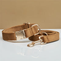 HKM-8522685 Durable Solid Color Dog Collar with Matching Leash - Multiple Color Options Available