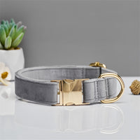 HKM-8522685 Durable Solid Color Dog Collar with Matching Leash - Multiple Color Options Available