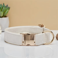 HKM-8522685 Durable Solid Color Dog Collar with Matching Leash - Multiple Color Options Available