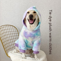HKM-8523069 Tie Dyed Warm Hooded Hoodie for Large Dogs
