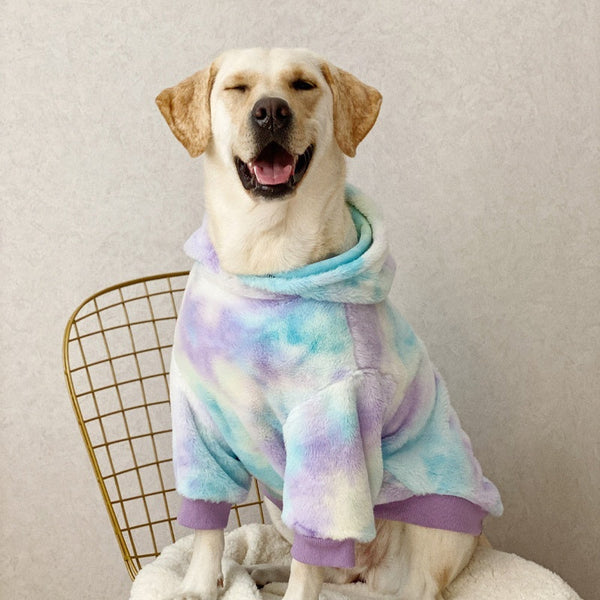 HKM-8523069 Tie Dyed Warm Hooded Hoodie for Large Dogs