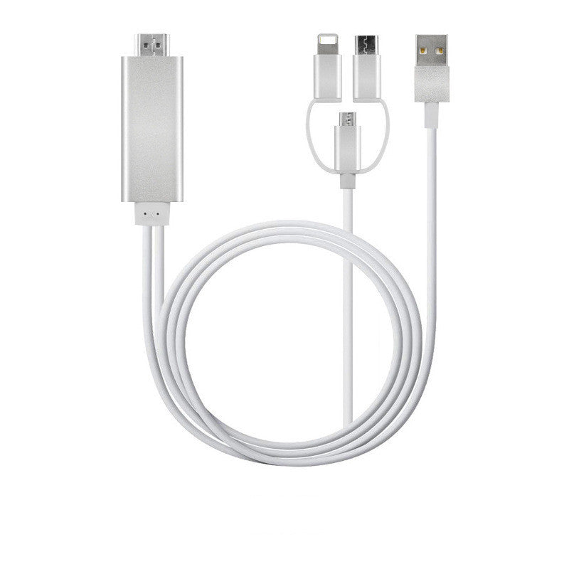 HKM-852307 HDMI Cable Converter Adapter, 2m Copper Core, Black and Silver