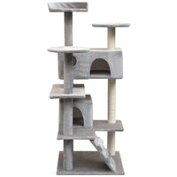 HKM-8523965 Sisal Cat Scratching Post with Cozy Hideaways and Plush Finish - 125 cm Tall