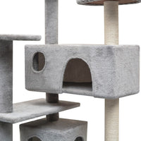HKM-8523965 Sisal Cat Scratching Post with Cozy Hideaways and Plush Finish - 125 cm Tall