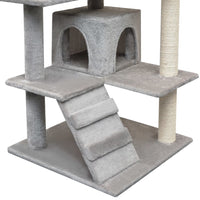 HKM-8523965 Sisal Cat Scratching Post with Cozy Hideaways and Plush Finish - 125 cm Tall