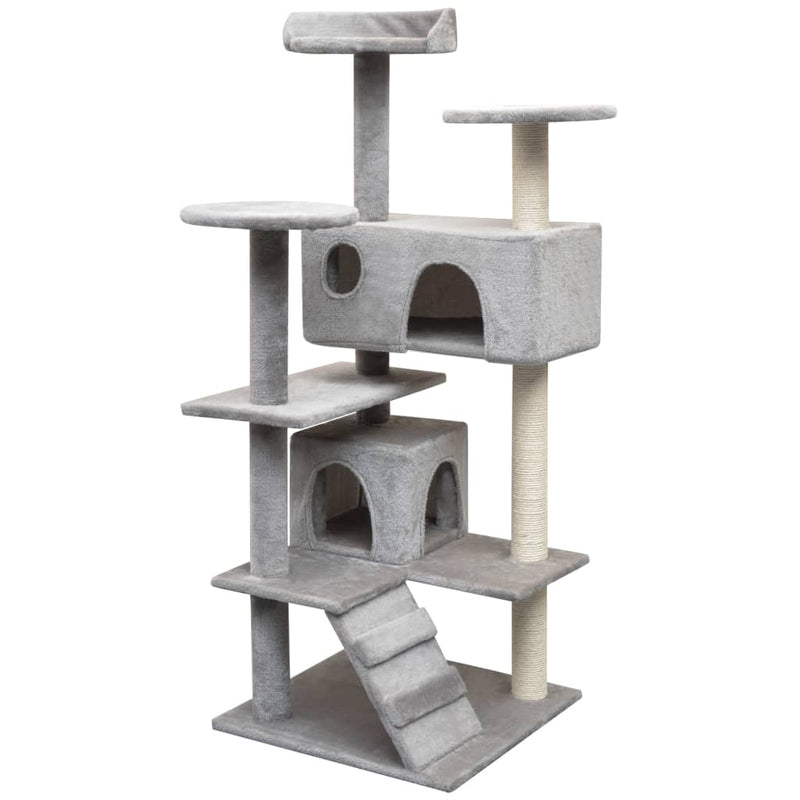HKM-8523965 Sisal Cat Scratching Post with Cozy Hideaways and Plush Finish - 125 cm Tall