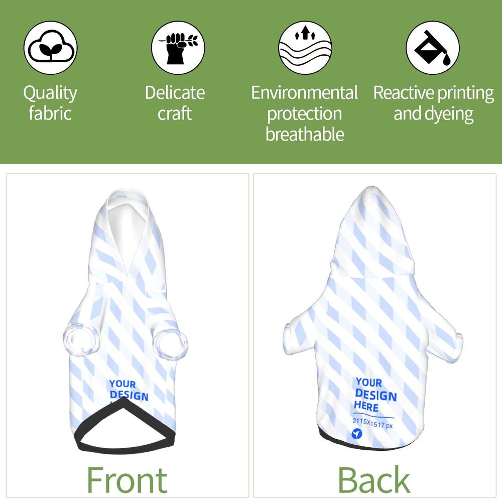 HKM-8524861 Cozy Hooded Sweater for Small Pets - Soft, Breathable Polyester Clothing