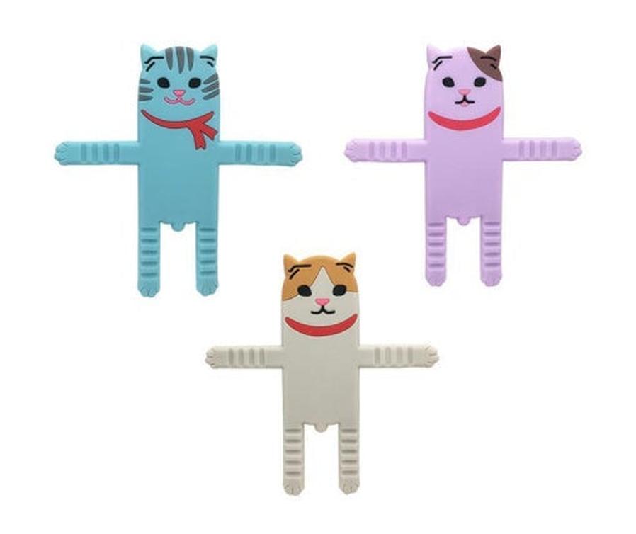 HKM-852627 Cute Cat Adjustable Air Vent Phone Holder for Cars - Rubber, Fits All Phones and Vents