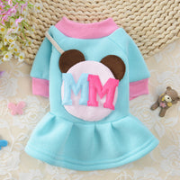 HKM-8527037 Cozy Coral Fleece Princess Pet Dress Sweater for Autumn and Winter