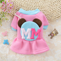 HKM-8527037 Cozy Coral Fleece Princess Pet Dress Sweater for Autumn and Winter