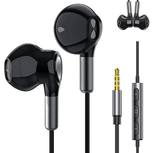 HKM-852819 Wired Earphones with Mic and Volume Control for Hands-Free Listening