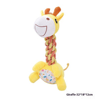 HKM-8529085 Bite-Resistant Plush Dog Toy with Hitches and Bends - Colorful Pony, Giraffe, and Dino Design