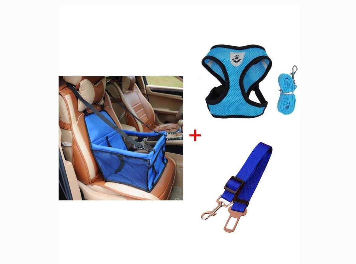 HKM-8529725 Premium Waterproof Oxford Cloth Pet Car Safety Carrier with Harness & Leash Set - Available in Multiple Colors