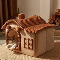 HKM-8530493 Cozy Enclosed Cat Litter with Stylish Simplicity in Grey, Coffee, and Pink