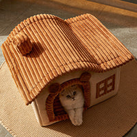 HKM-8530493 Cozy Enclosed Cat Litter with Stylish Simplicity in Grey, Coffee, and Pink
