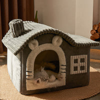 HKM-8530493 Cozy Enclosed Cat Litter with Stylish Simplicity in Grey, Coffee, and Pink